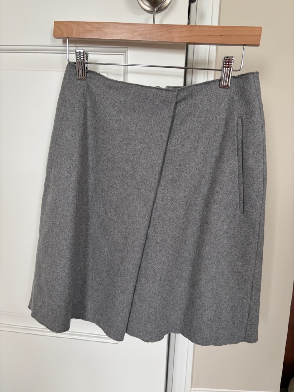 Acne Studio Grey A-Line Wool Blend Skirt